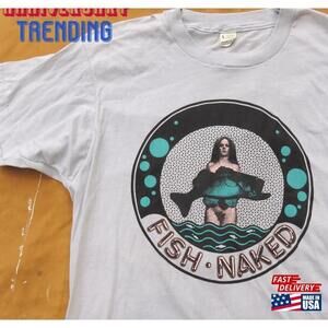 Medium 80S Fish Naked Tshirt 1980S 1970S 70S Fisherman Unisex